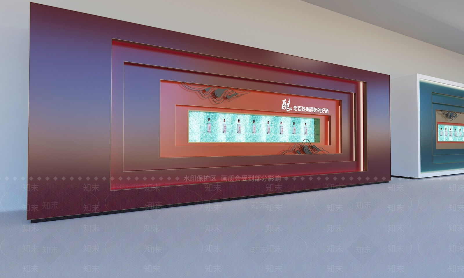 现代新中式酒柜3D模型下载【ID:1181332740】