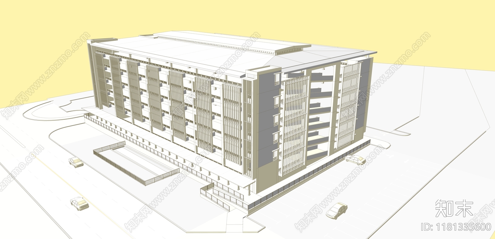 现代停车场SU模型下载【ID:1181335600】