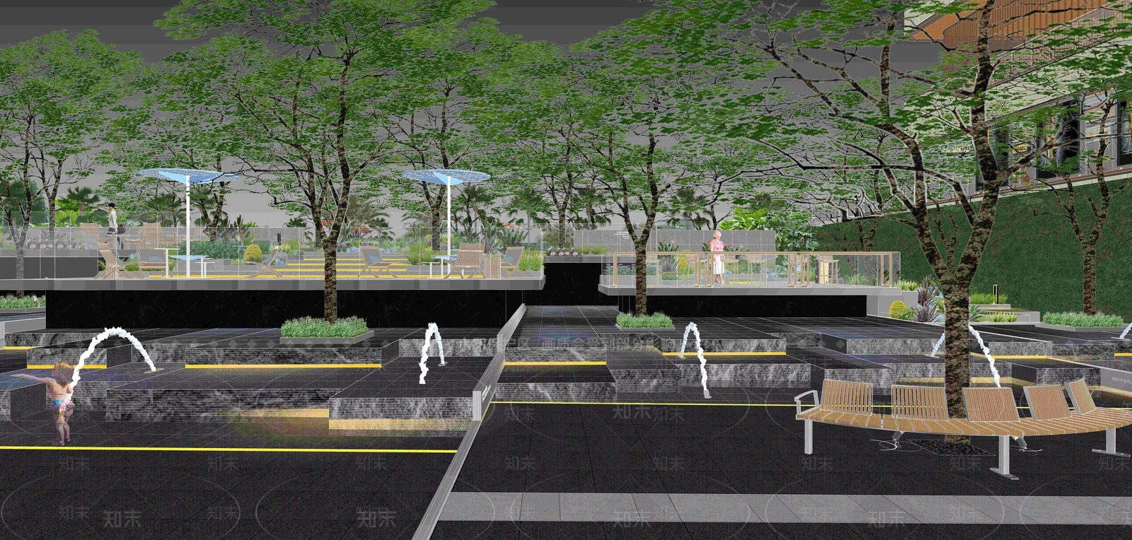 现代极简商业景观SU模型下载【ID:1181342015】