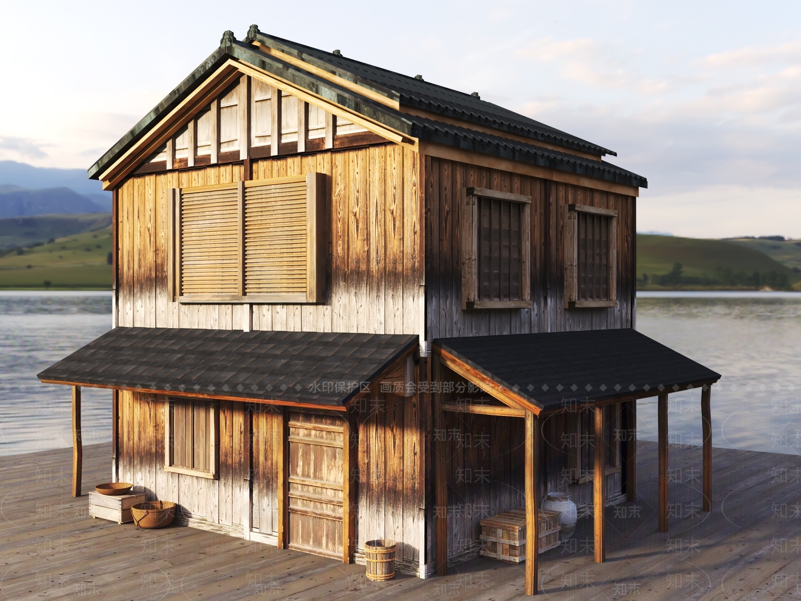 新中式中式古建3D模型下载【ID:1181341663】