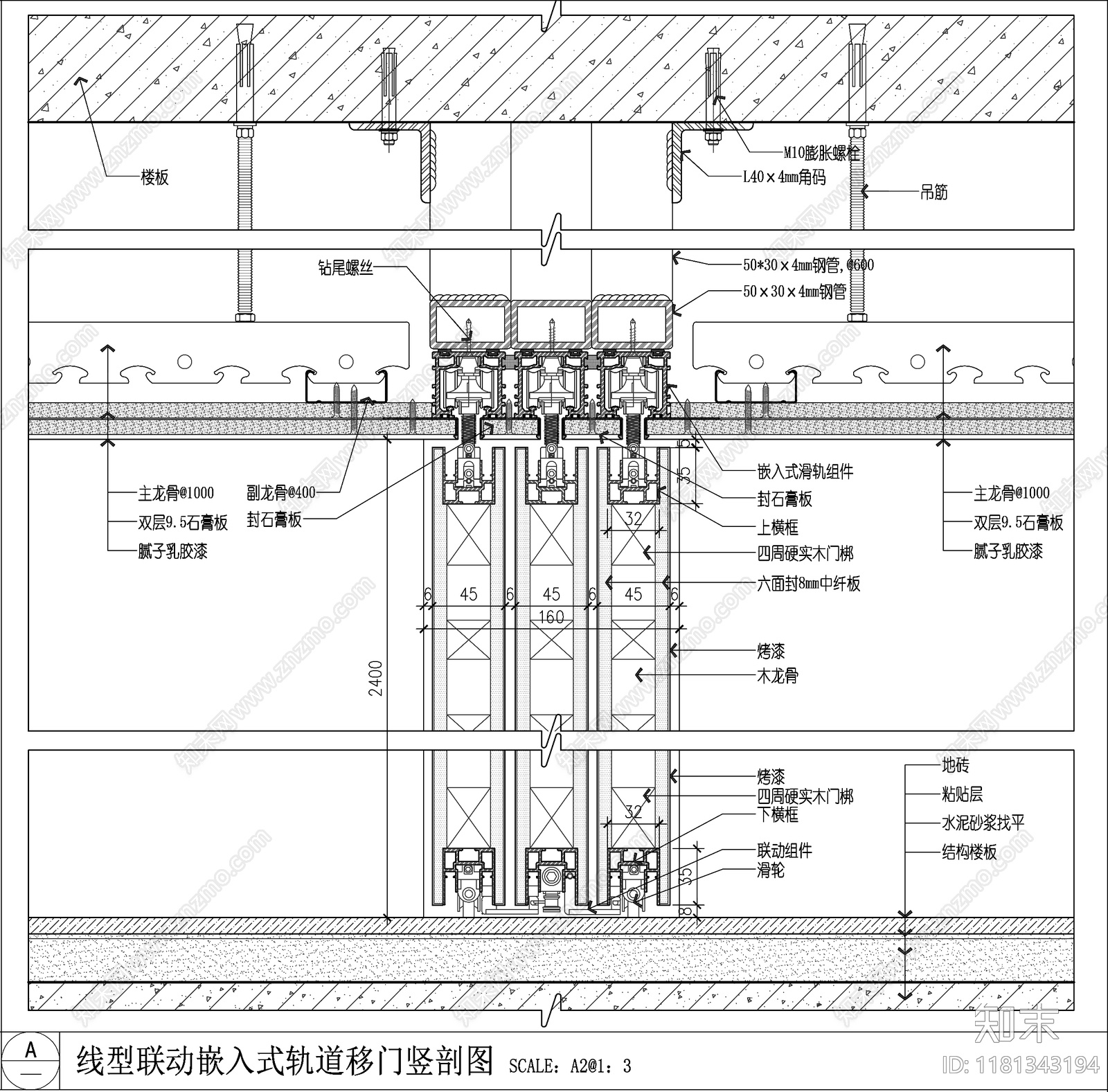 现代门节点施工图下载【ID:1181343194】