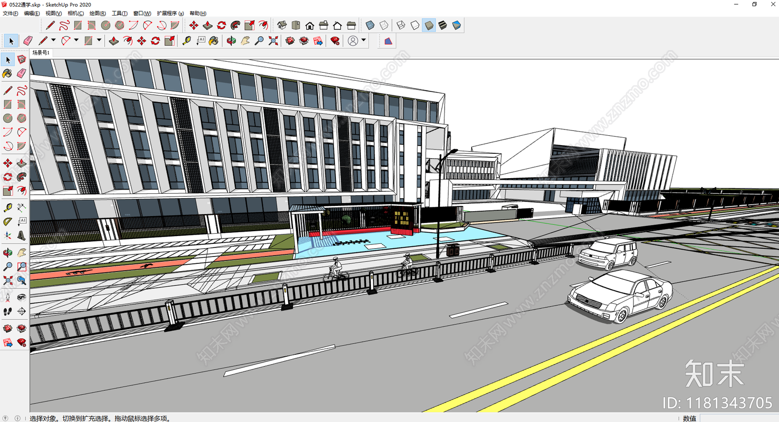 现代校园景观SU模型下载【ID:1181343705】