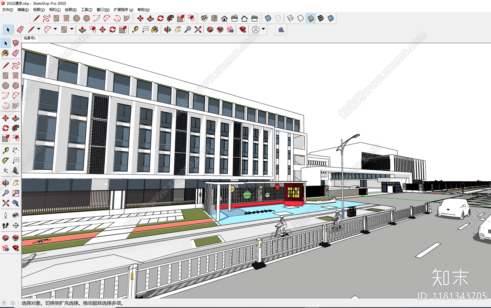 现代校园景观SU模型下载【ID:1181343705】