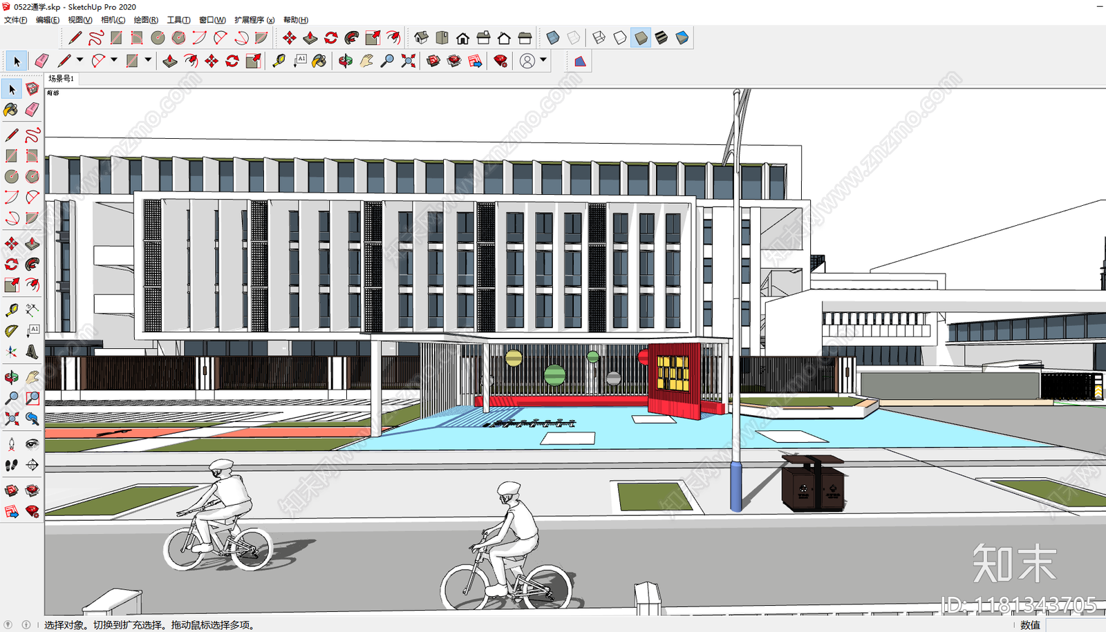 现代校园景观SU模型下载【ID:1181343705】