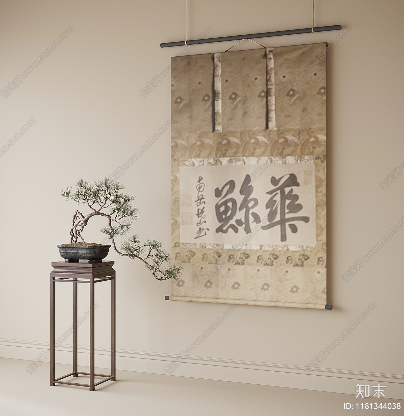 中式挂画SU模型下载【ID:1181344038】