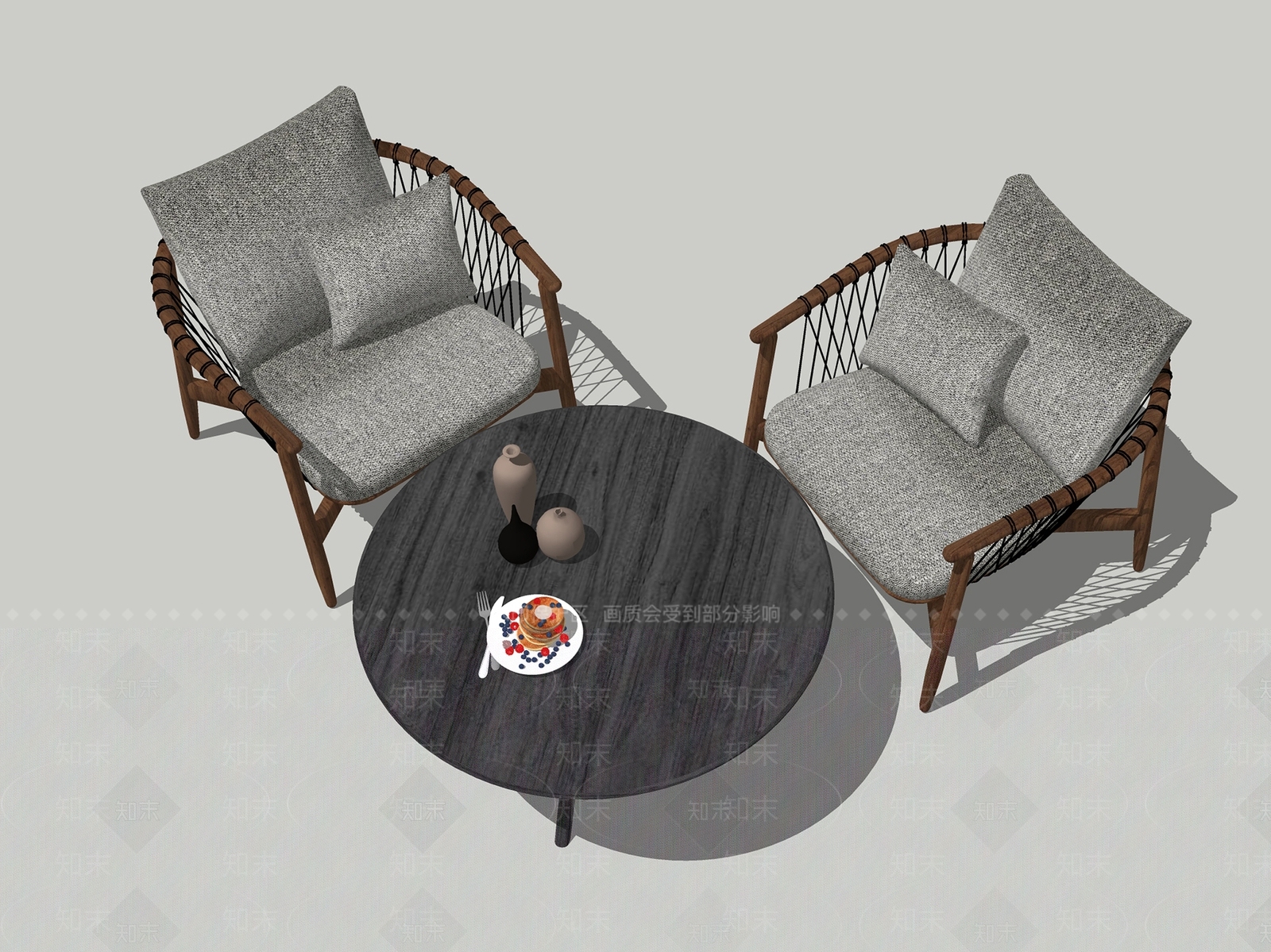 现代欧式休闲桌椅SU模型下载【ID:1181346669】