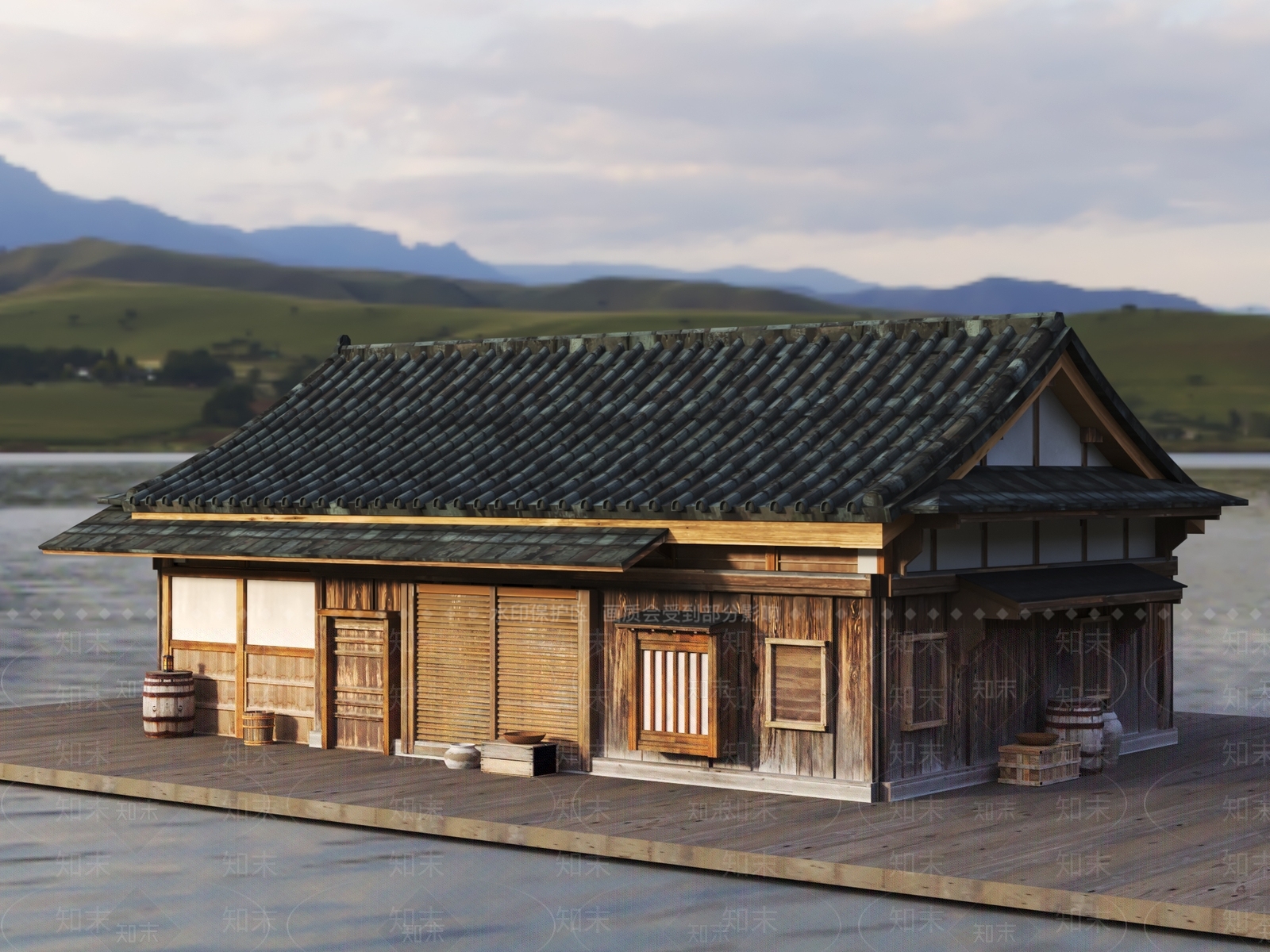 新中式中式古建3D模型下载【ID:1181350392】