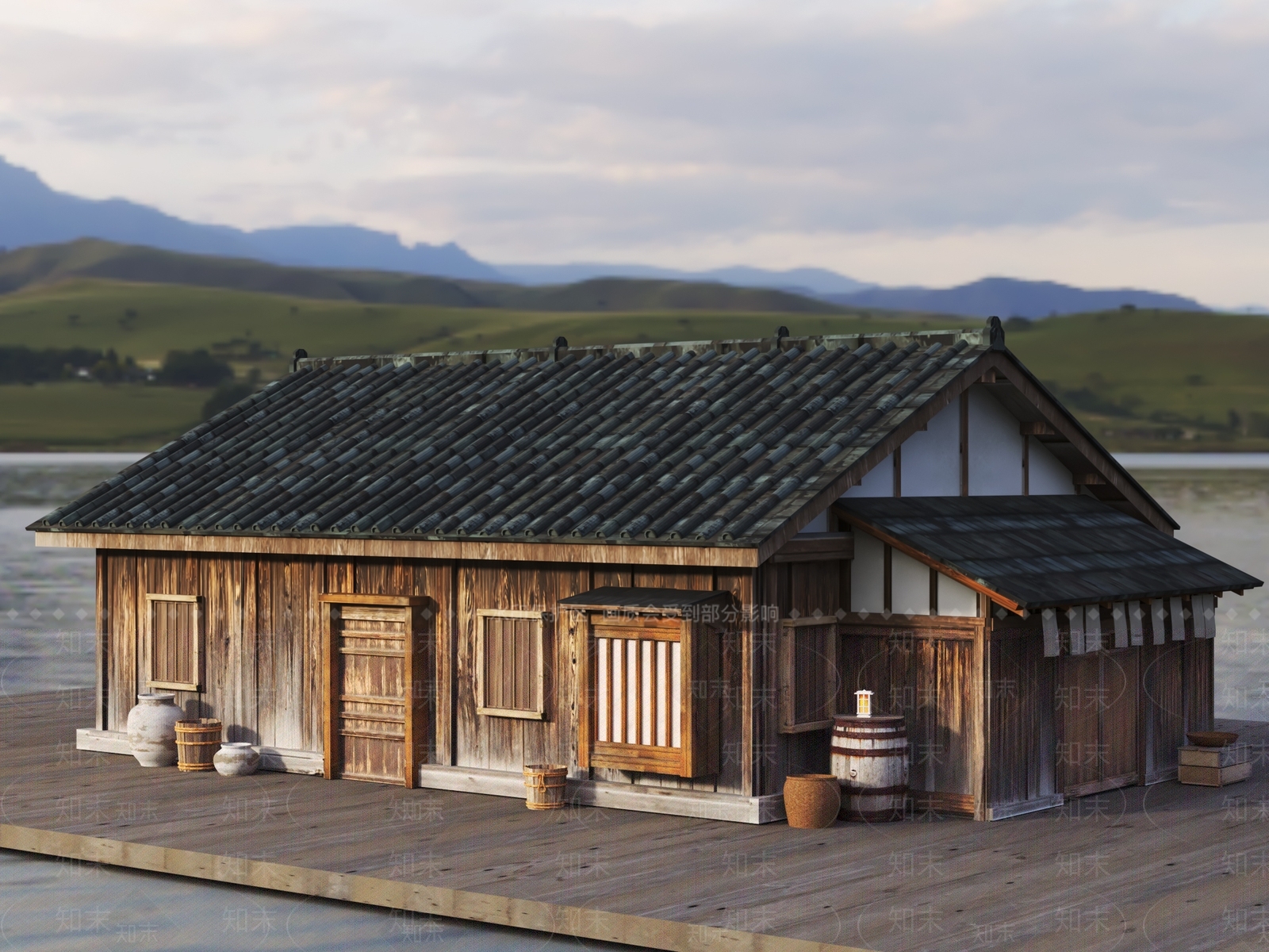 新中式中式古建3D模型下载【ID:1181351376】