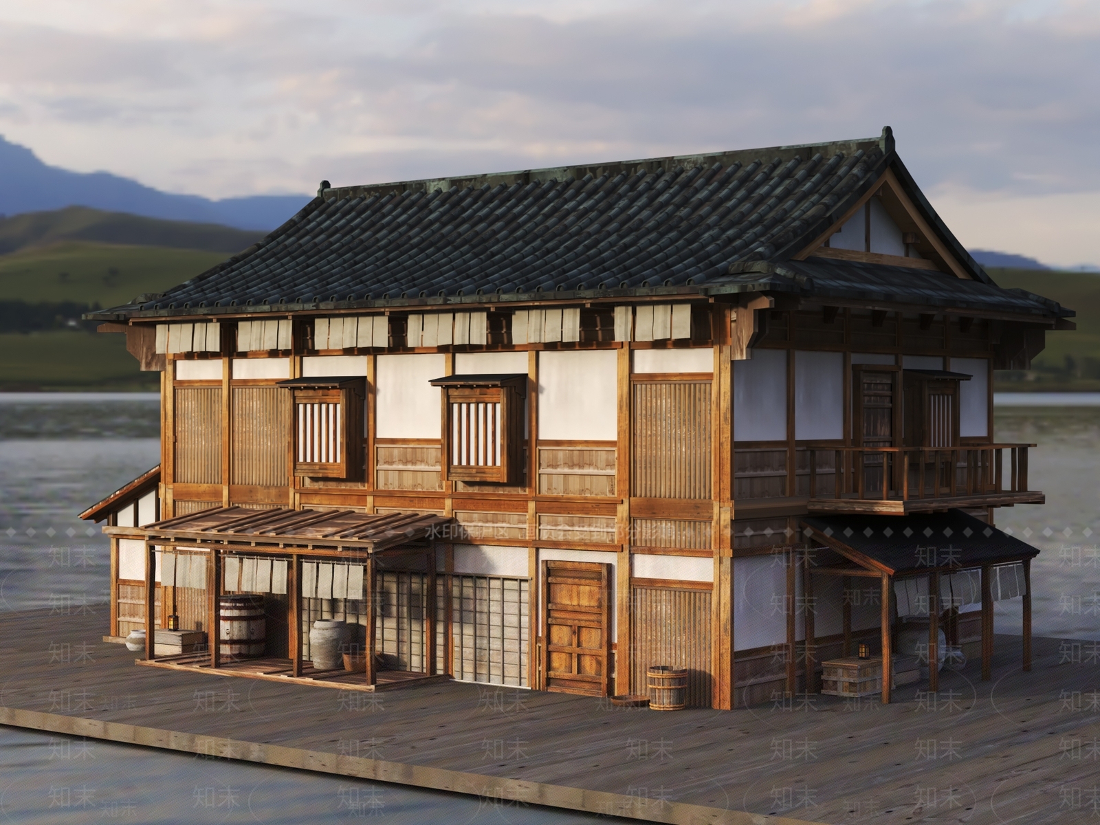 新中式中式古建3D模型下载【ID:1181351667】