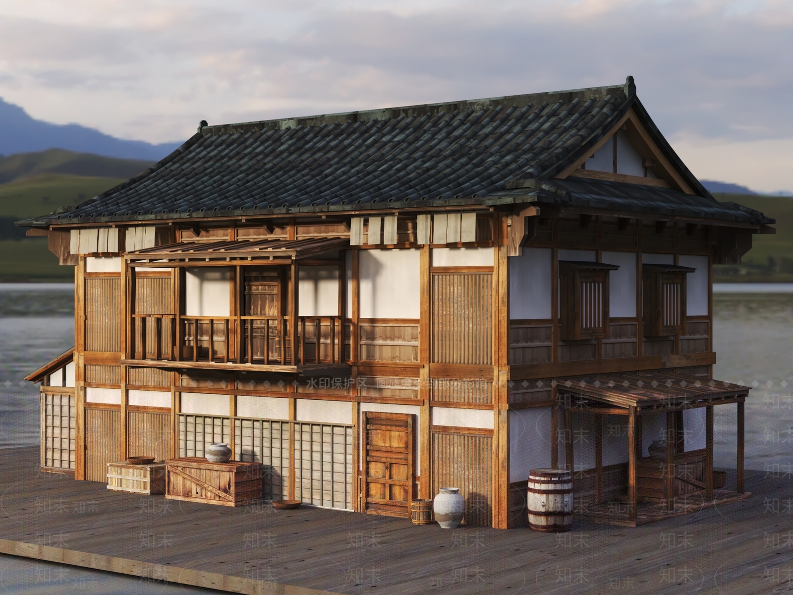 新中式中式古建3D模型下载【ID:1181351860】