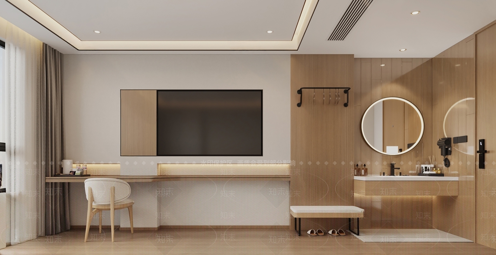 现代酒店客房SU模型下载【ID:1181362651】