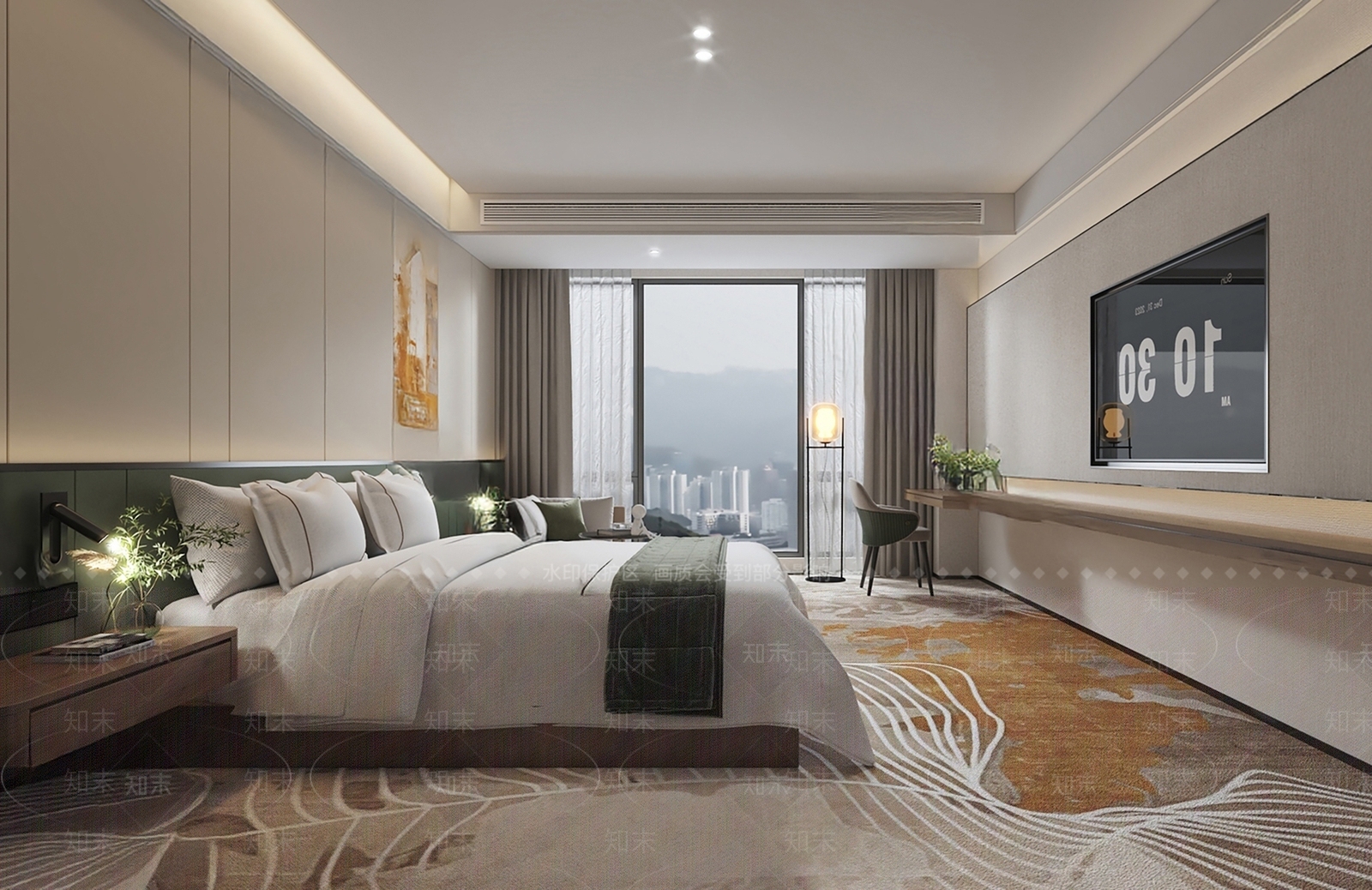 现代酒店客房SU模型下载【ID:1181364402】