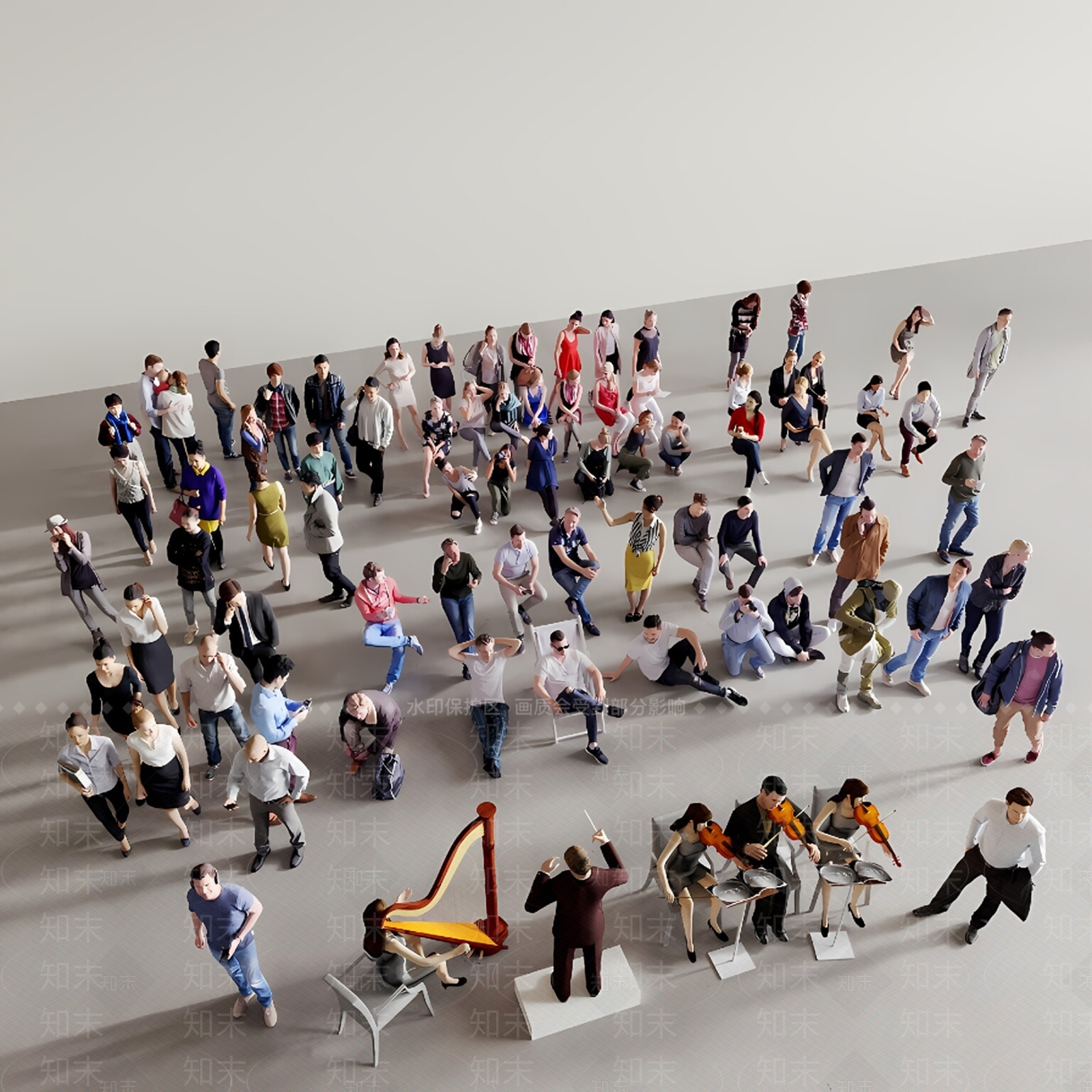 多人SU模型下载【ID:1181365751】_知末su模型网