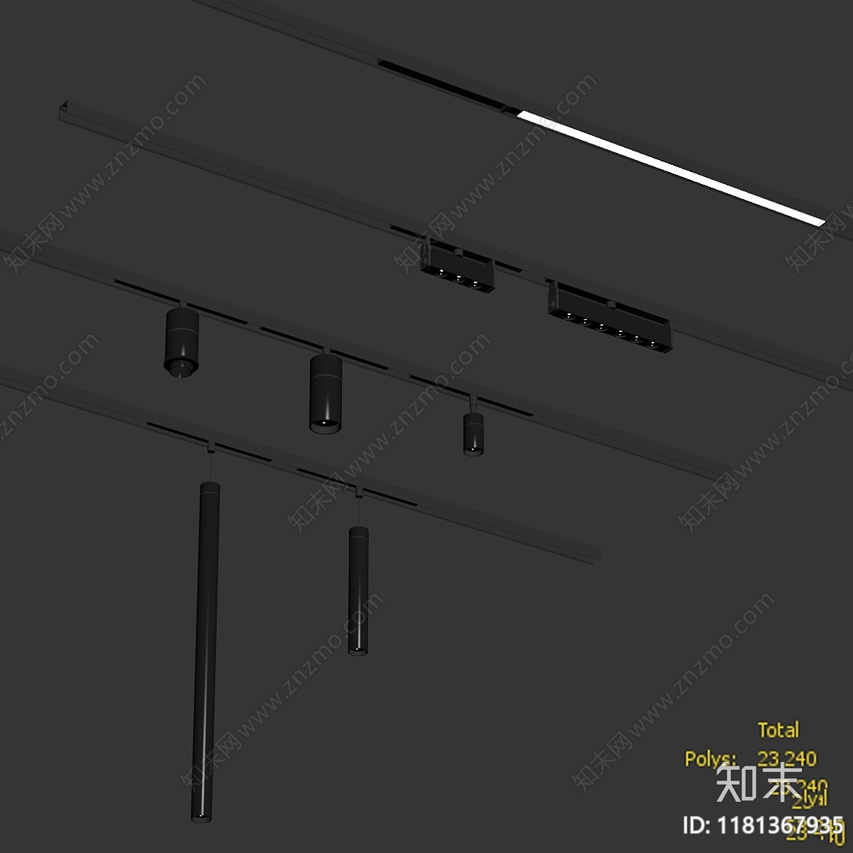 筒灯射灯组合3D模型下载【ID:1181367935】