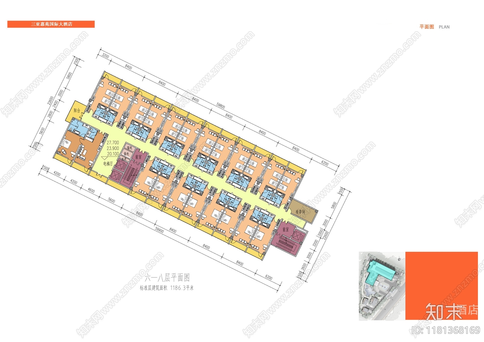 现代酒店建筑cad施工图下载【ID:1181368169】