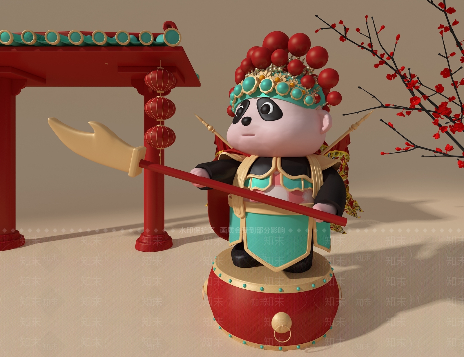 新中式摆件组合3D模型下载【ID:1181375217】