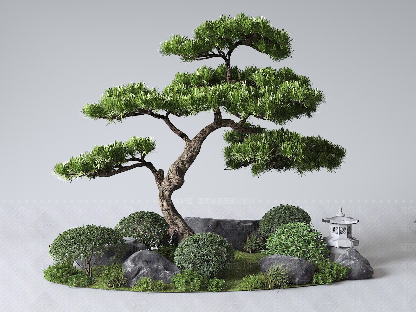 新中式广场景观3D模型下载【ID:1181377508】