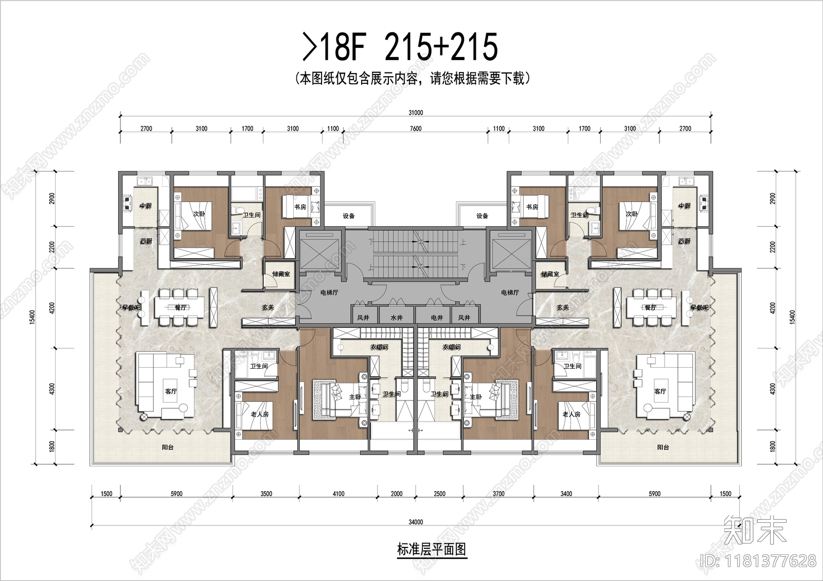 建筑平面图施工图下载【ID:1181377628】