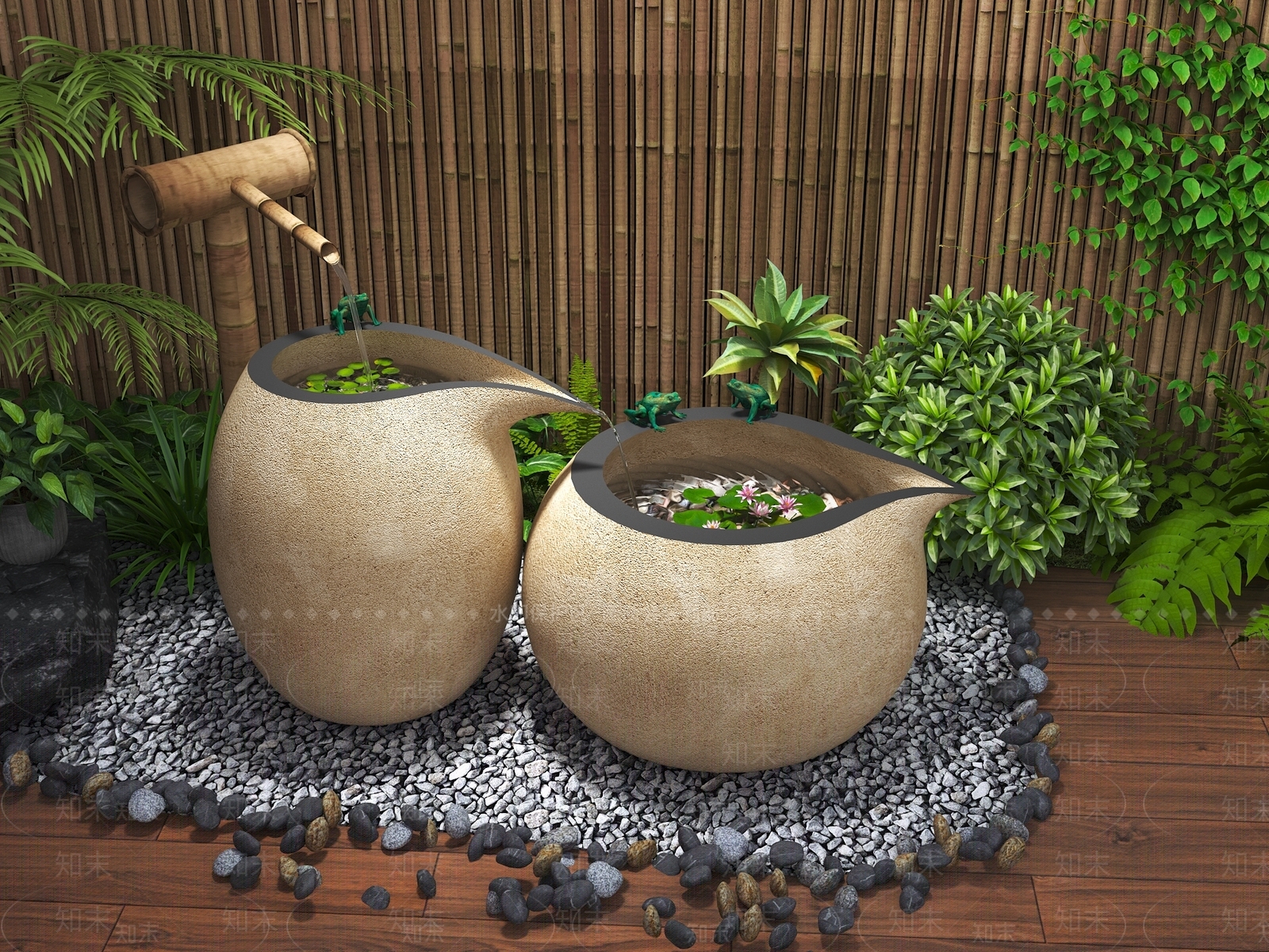 新中式中式假山水景3D模型下载【ID:1181384489】