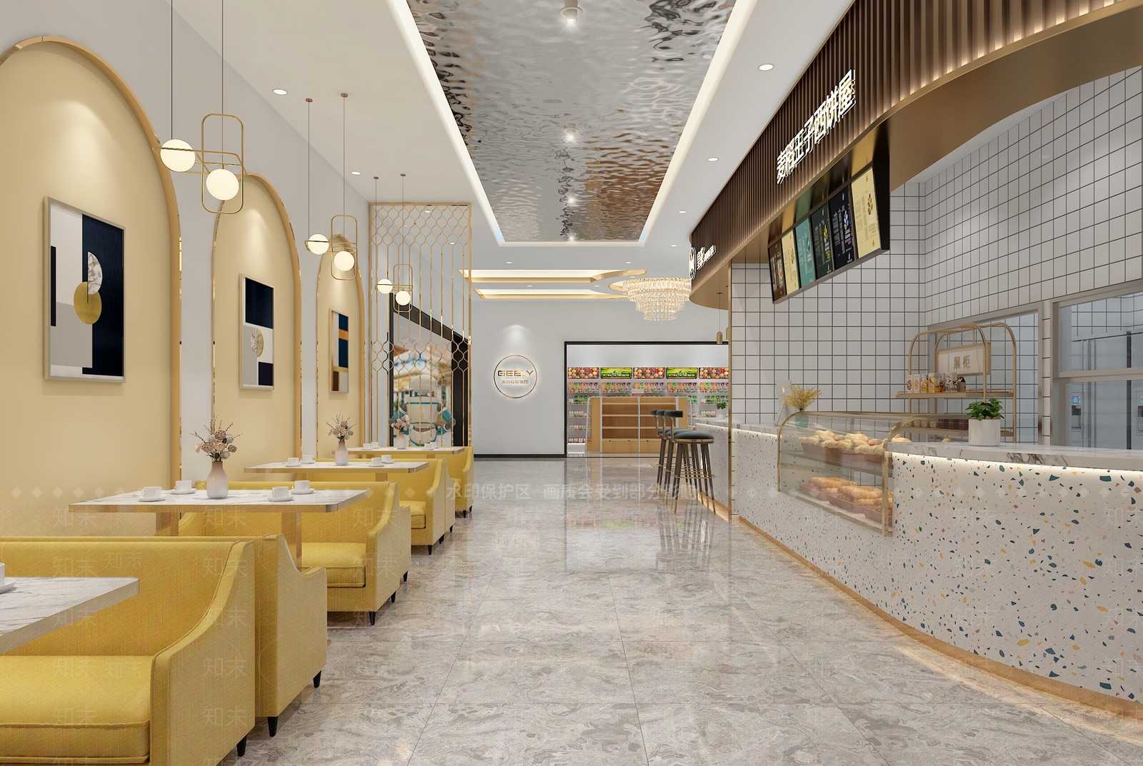 现代奶茶店3D模型下载【ID:1181394831】