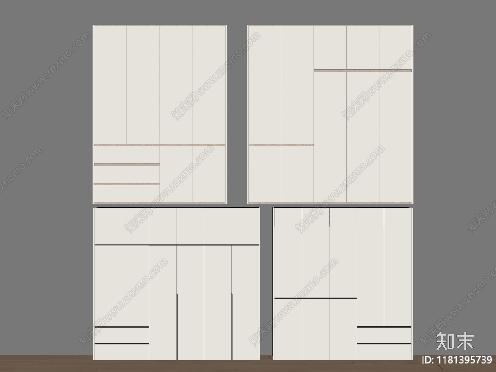现代衣柜SU模型下载【ID:1181395739】