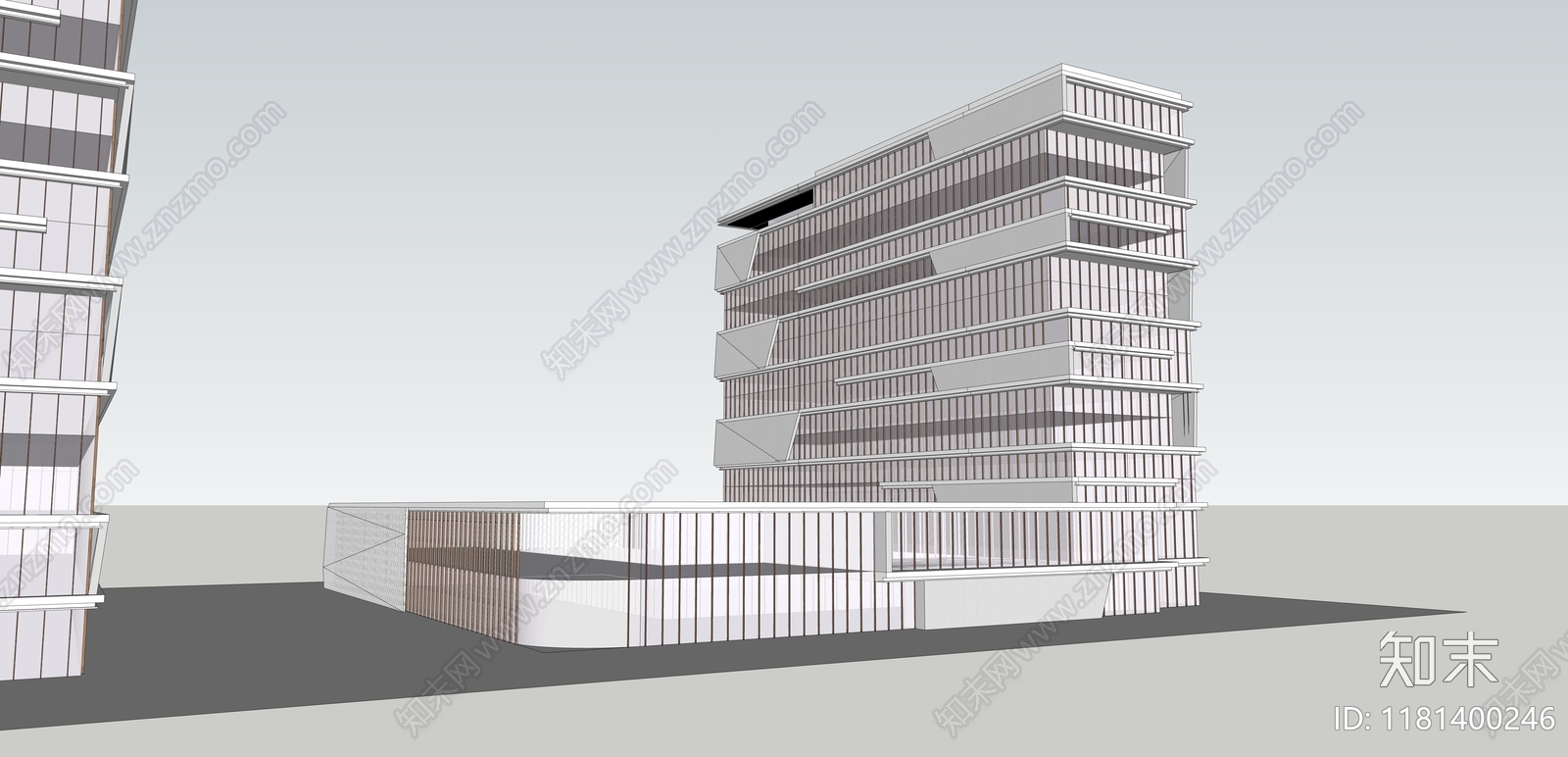 现代简约医院建筑SU模型下载【ID:1181400246】