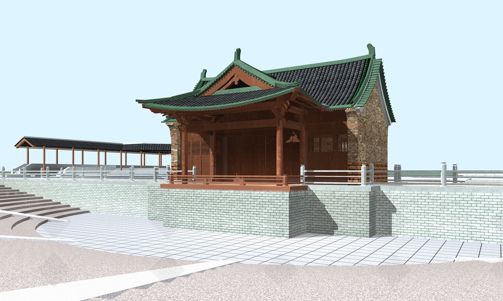 中式古建3D模型下载【ID:1181399431】