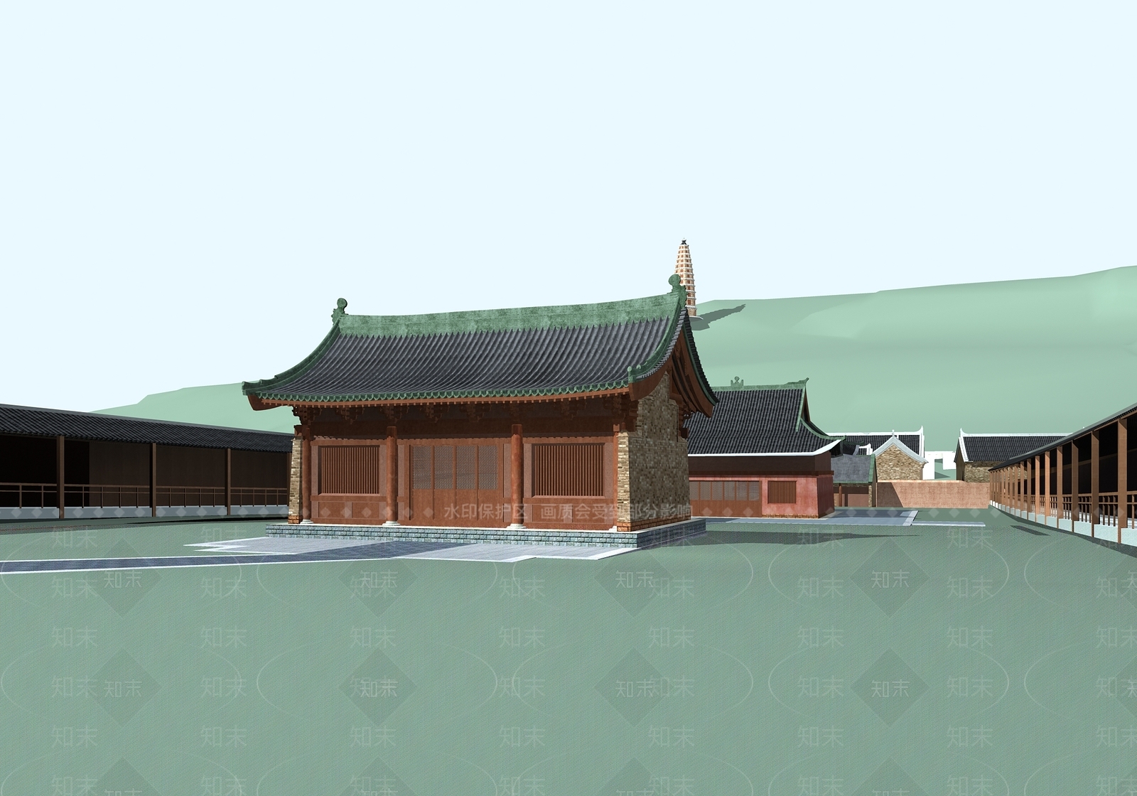 中式古建3D模型下载【ID:1181399642】