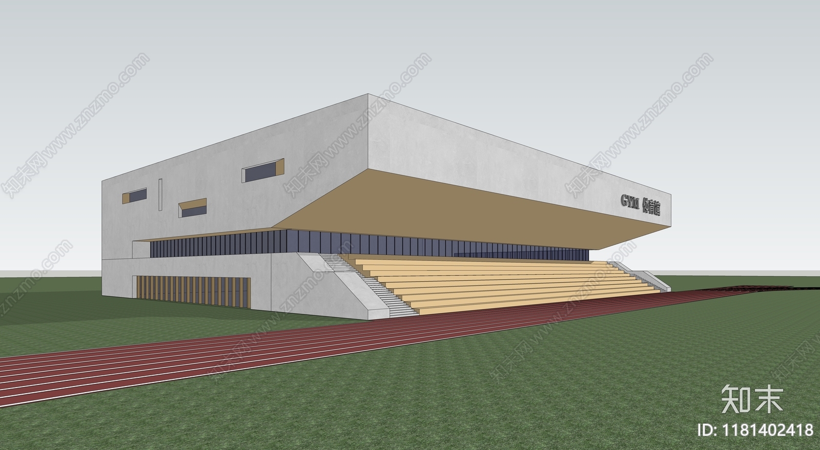 现代体育建筑SU模型下载【ID:1181402418】
