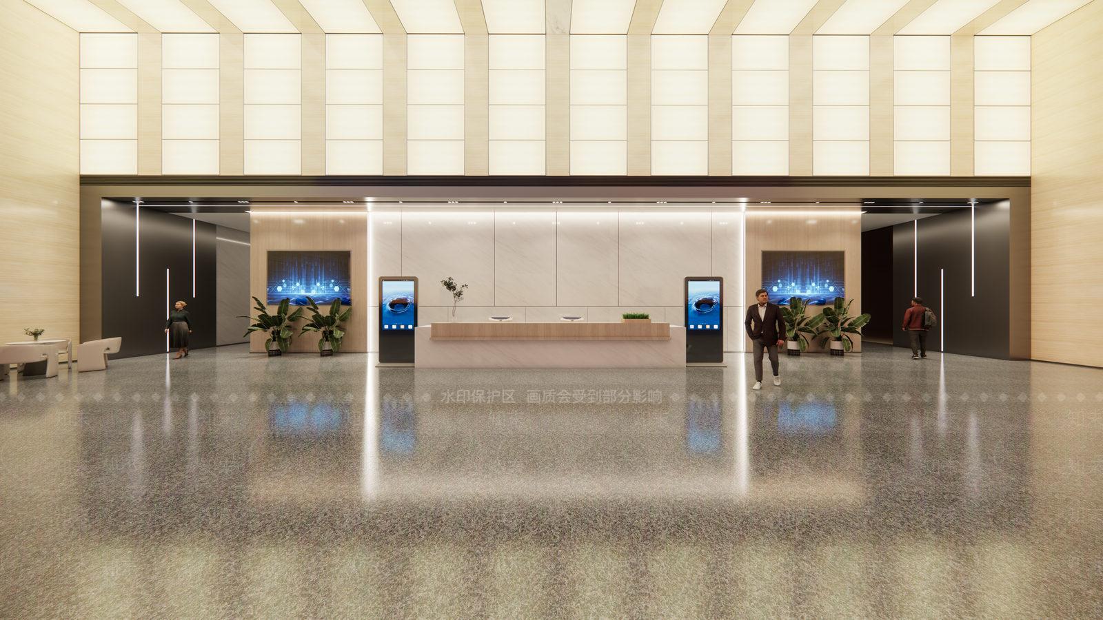 现代办公大堂SU模型下载【ID:1181406531】