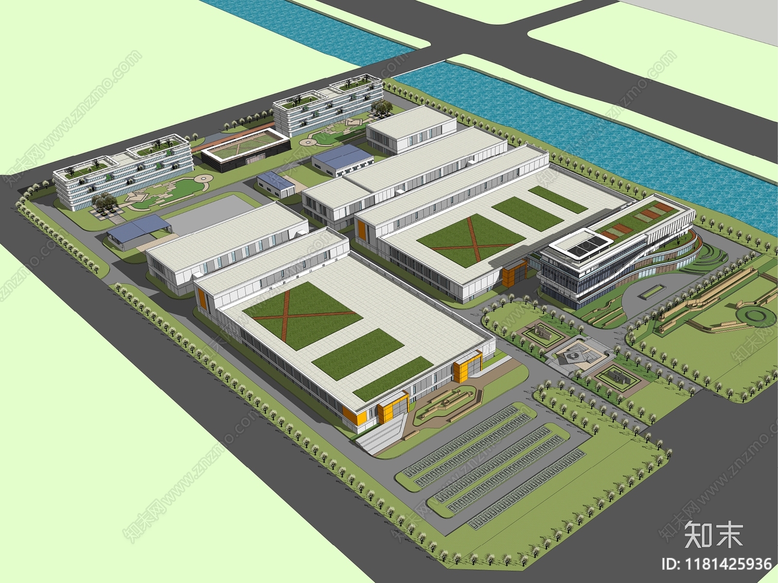 现代其他工业建筑SU模型下载【ID:1181425936】