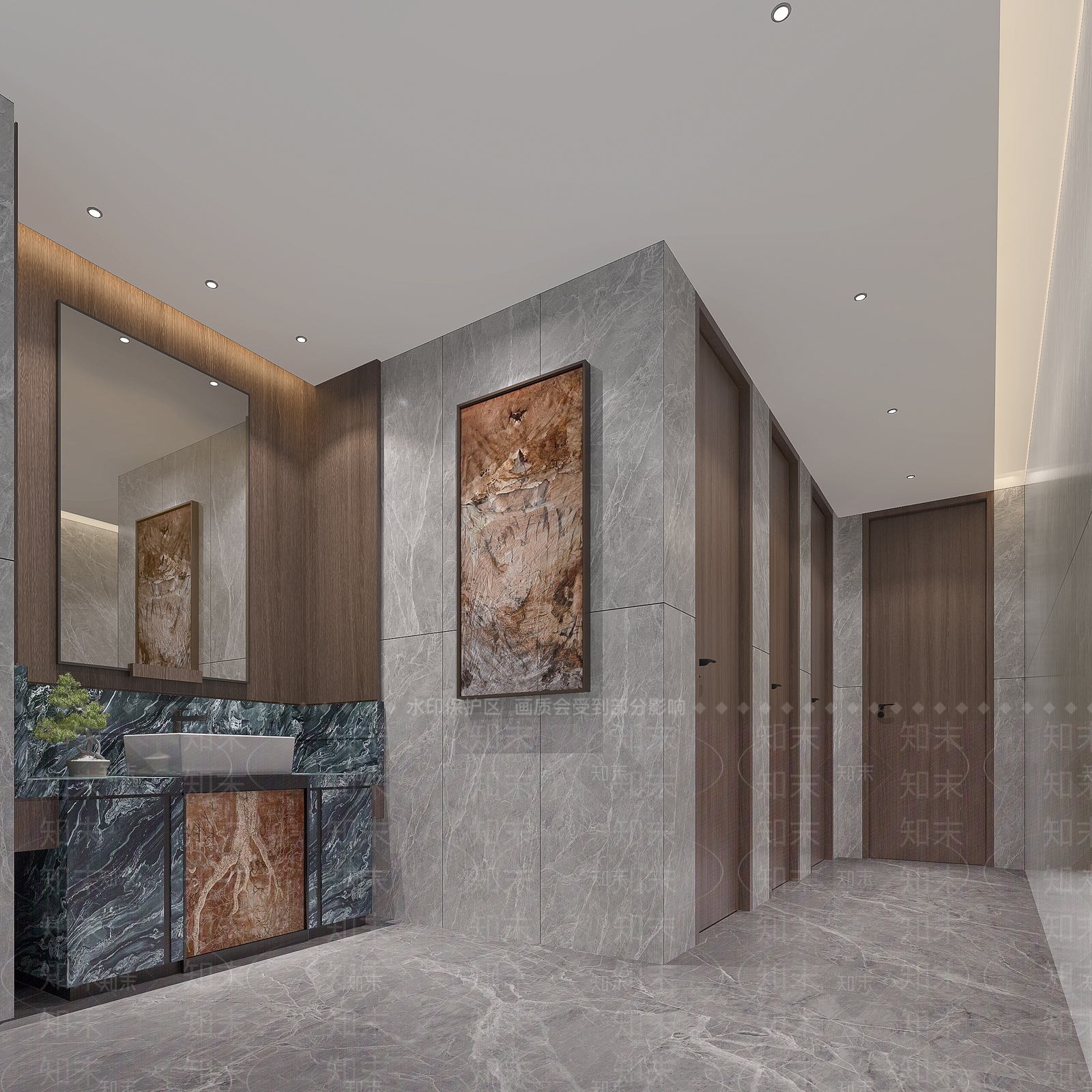 现代新中式其他办公空间3D模型下载【ID:1181429165】