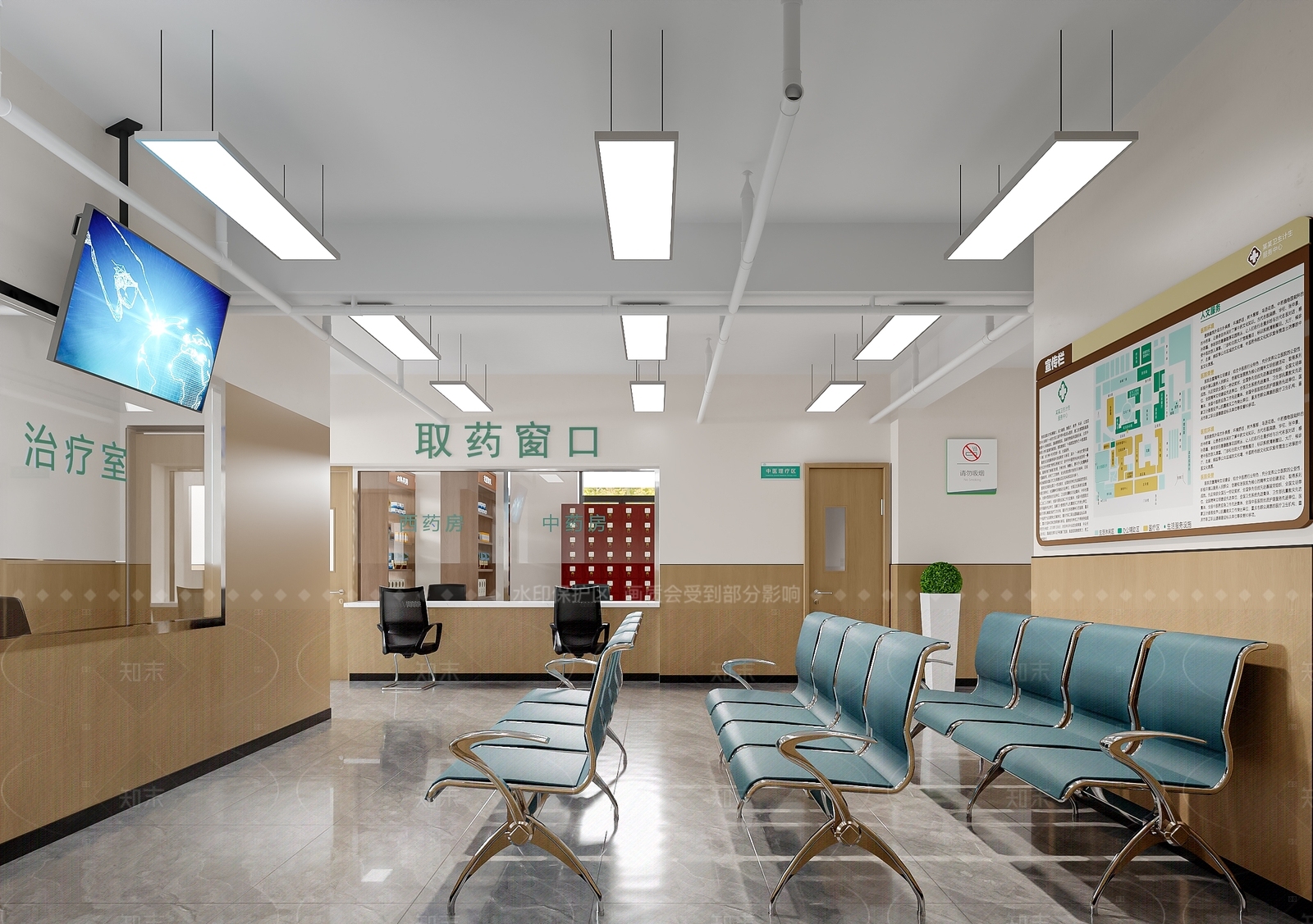 现代医院3D模型下载【ID:1181429415】