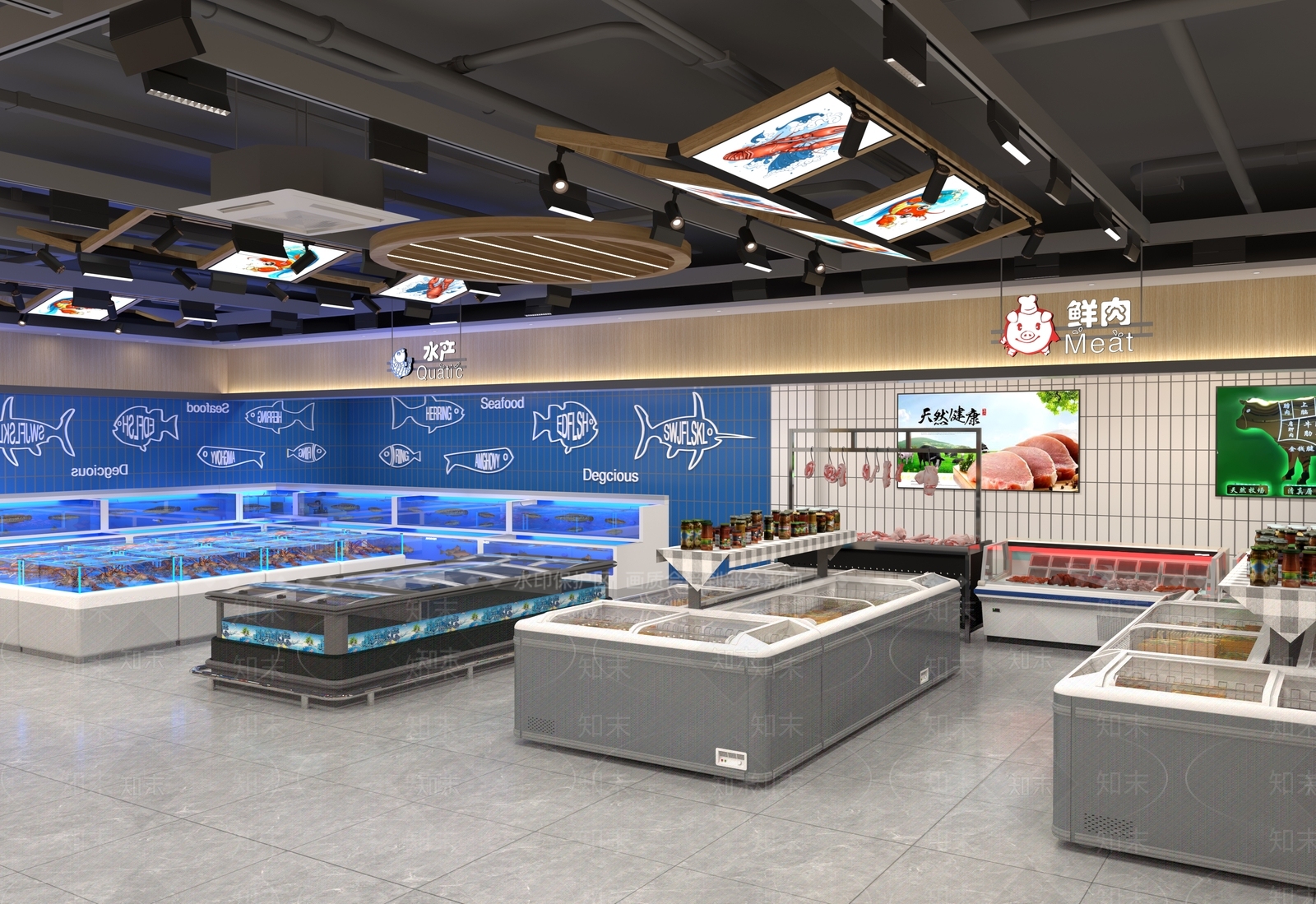 现代超市SU模型下载【ID:1181432020】