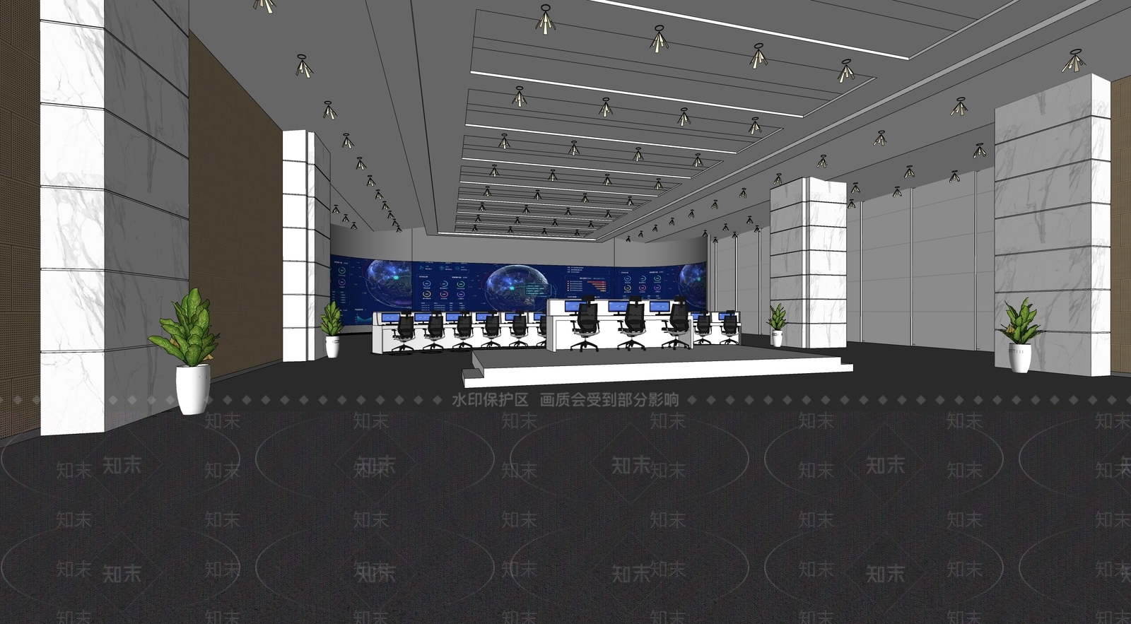 现代其他办公区域SU模型下载【ID:1181435227】