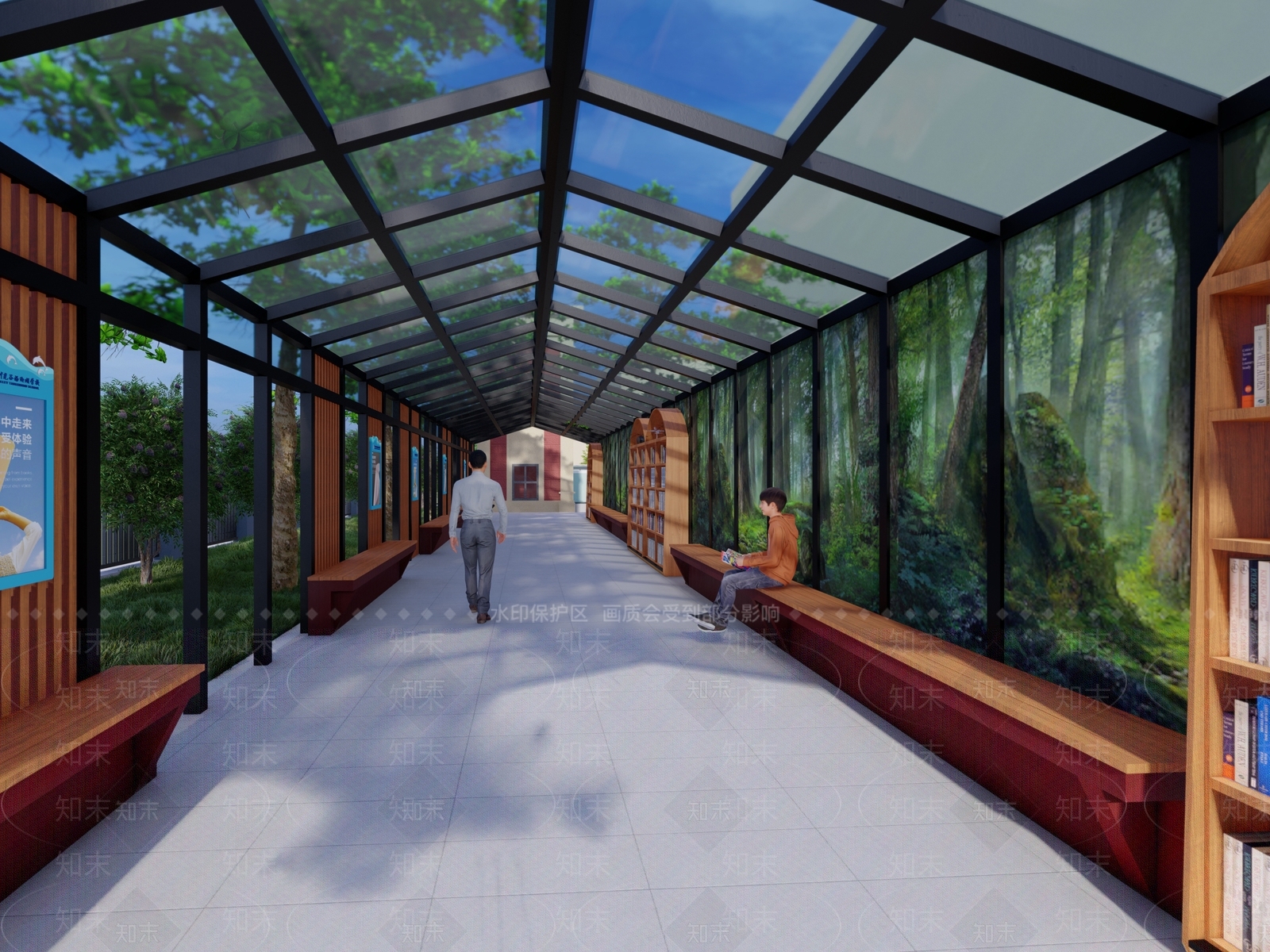 现代廊架SU模型下载【ID:1181435697】