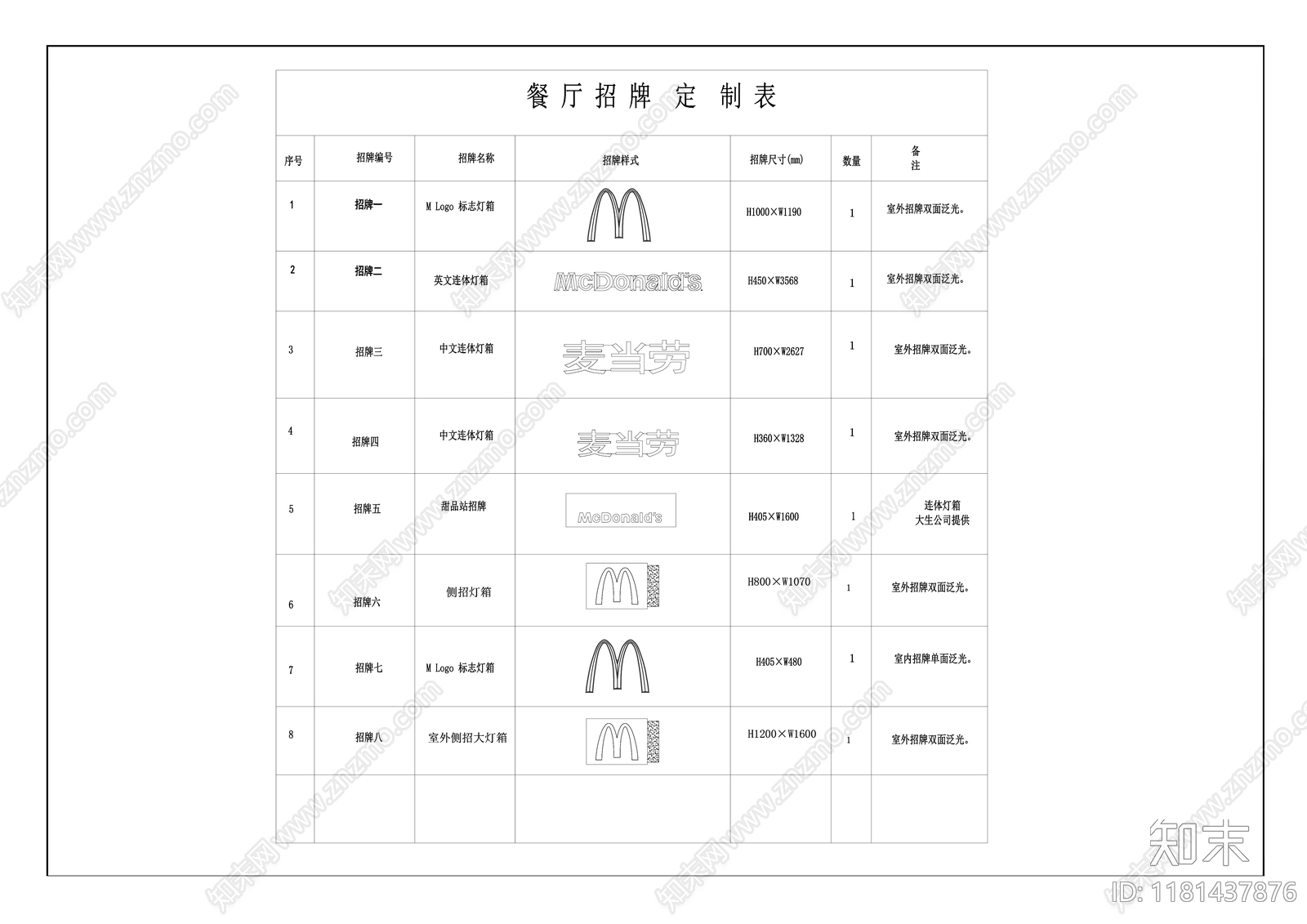 现代快餐店cad施工图下载【ID:1181437876】