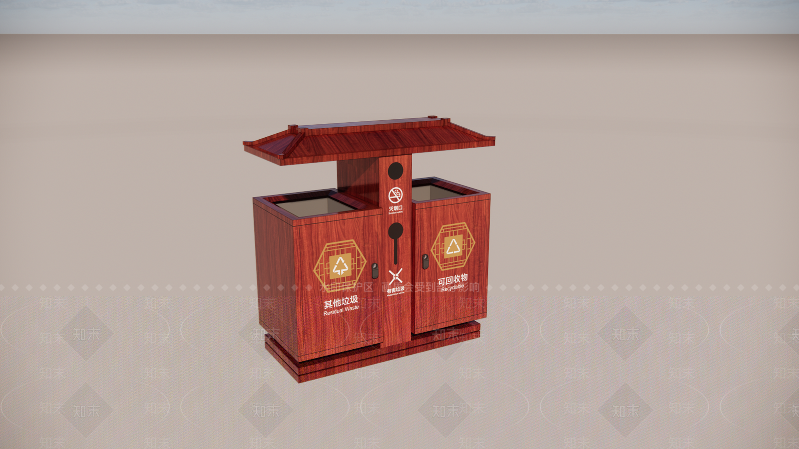 新中式中式口袋公园SU模型下载【ID:1181446239】
