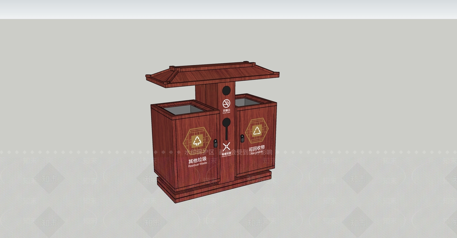 新中式中式口袋公园SU模型下载【ID:1181446239】