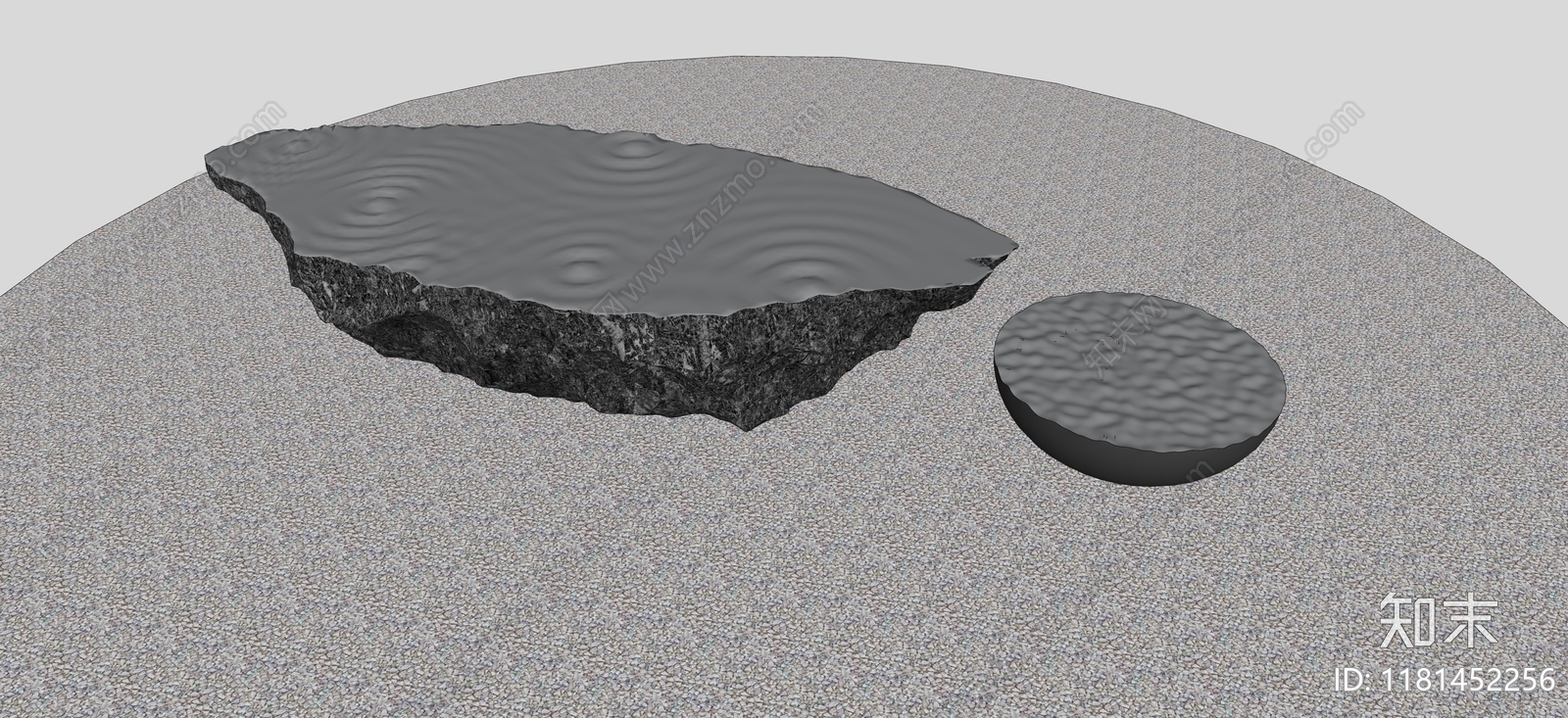 新中式日式石头SU模型下载【ID:1181452256】