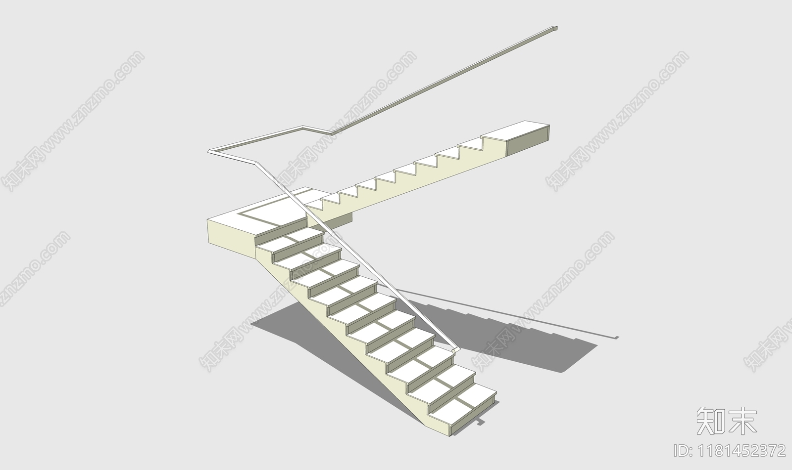 现代楼梯SU模型下载【ID:1181452372】