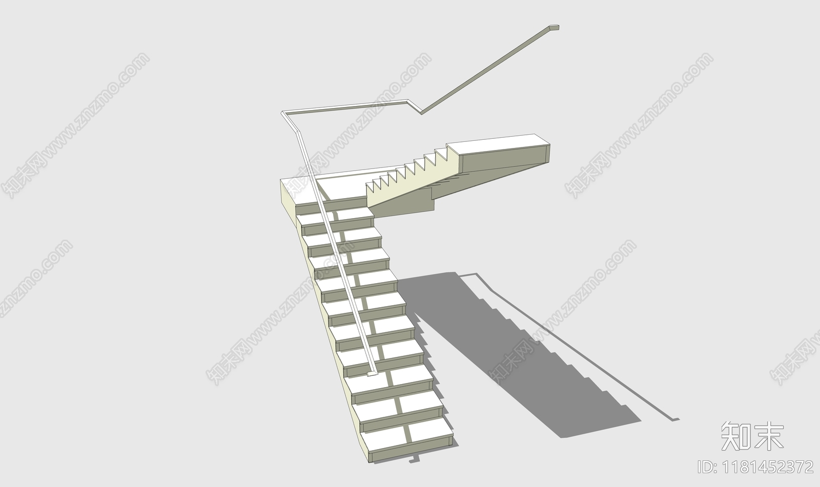 现代楼梯SU模型下载【ID:1181452372】