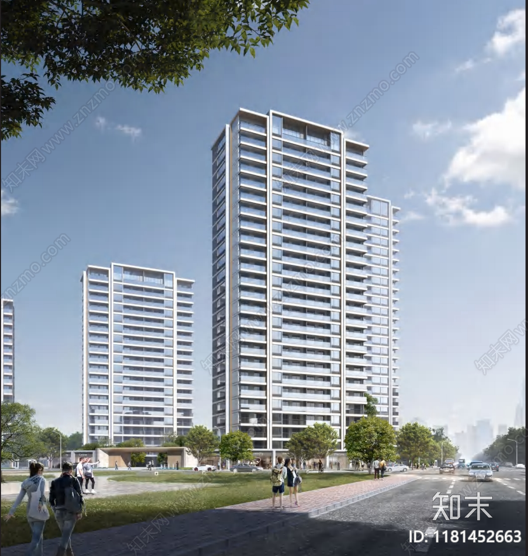 现代新中式小区建筑下载【ID:1181452663】