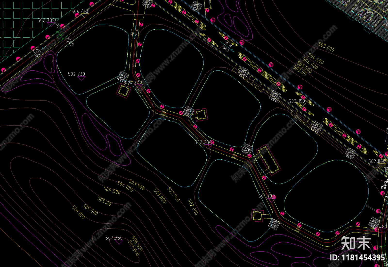 现代公园景观cad施工图下载【ID:1181454395】