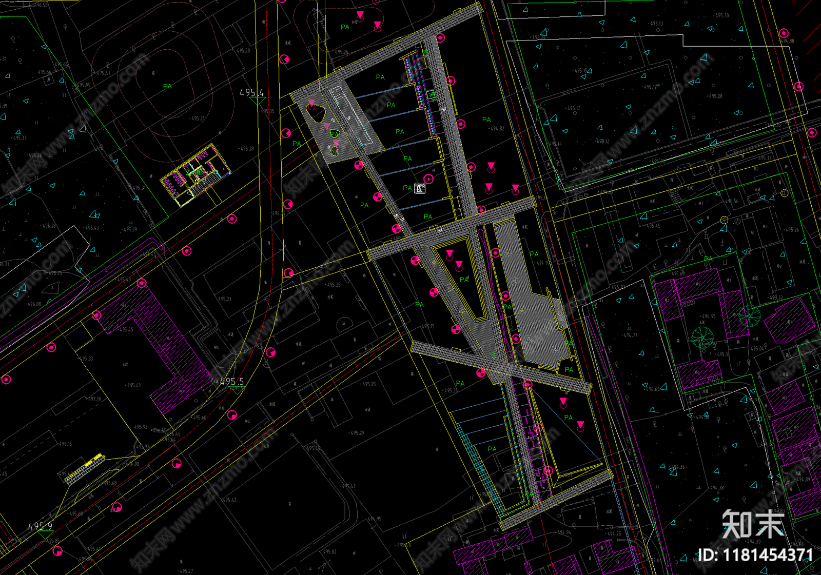 现代公园景观cad施工图下载【ID:1181454371】