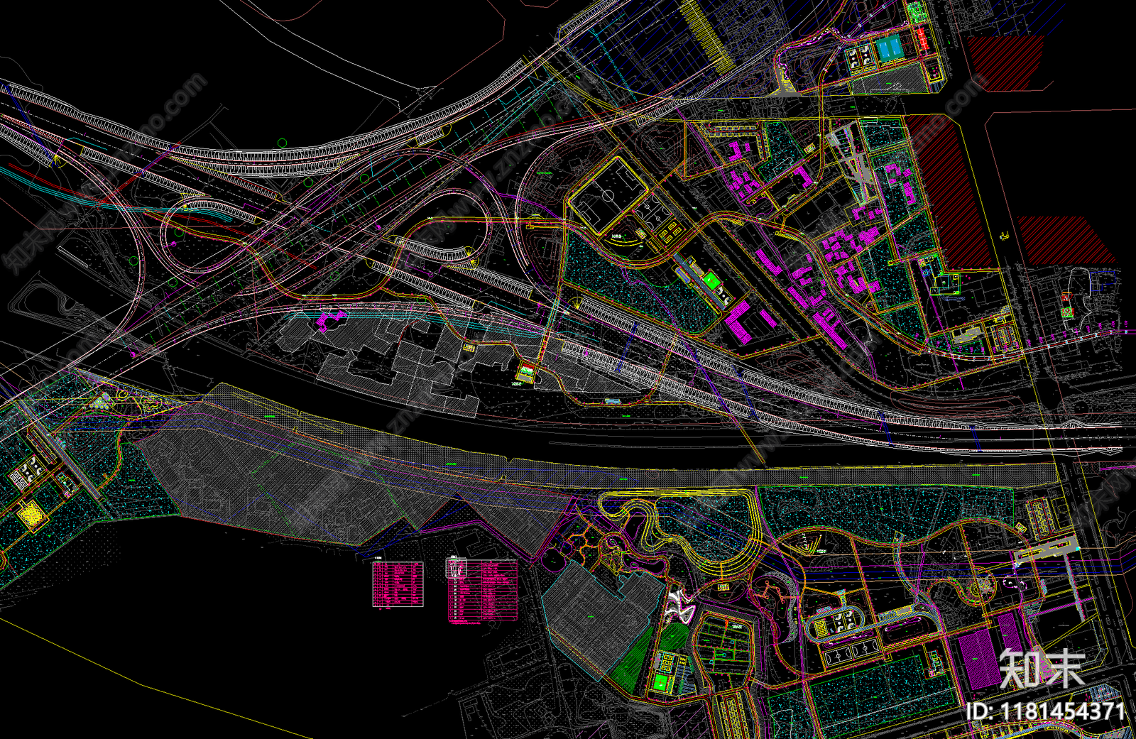现代公园景观cad施工图下载【ID:1181454371】