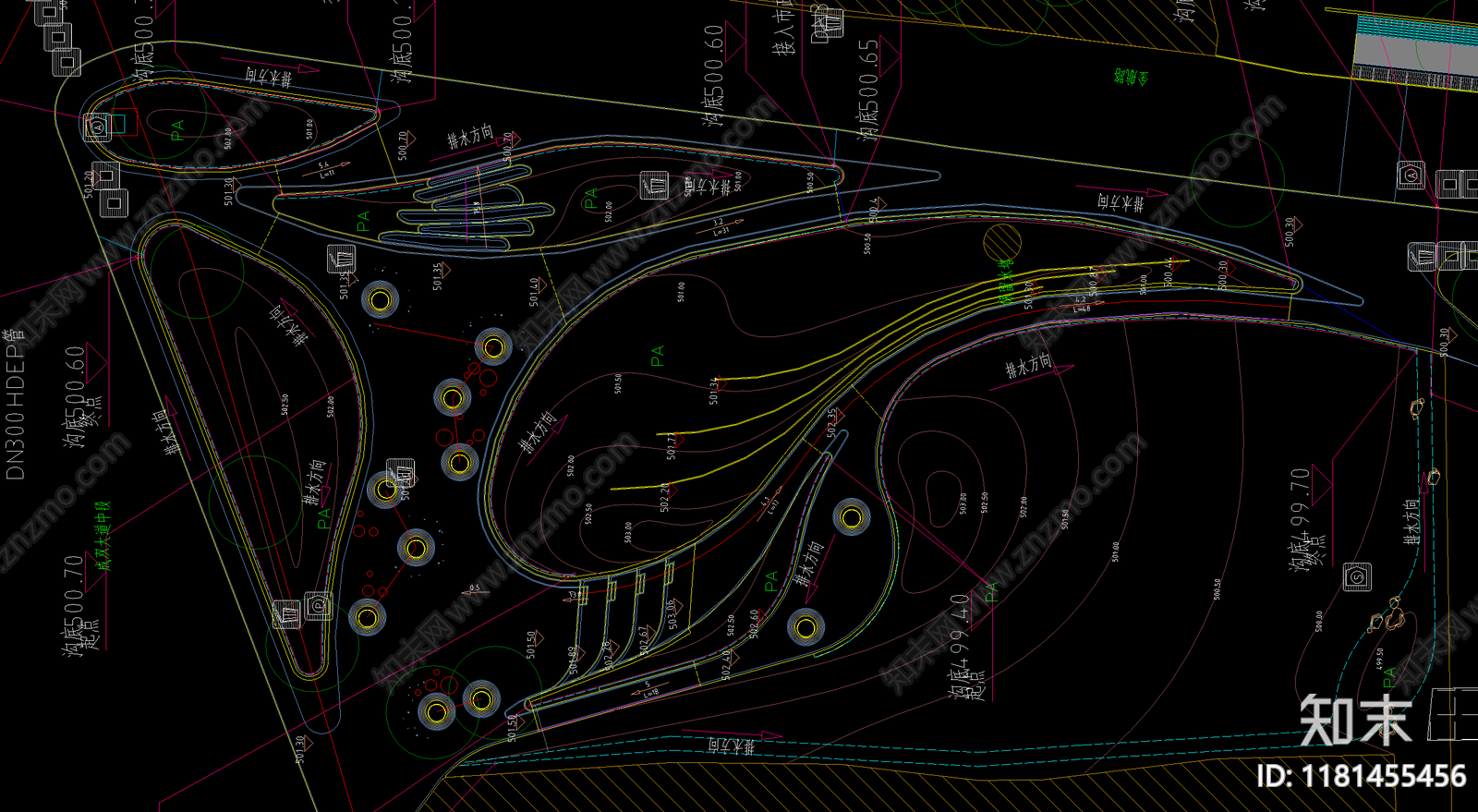 现代公园景观cad施工图下载【ID:1181455456】