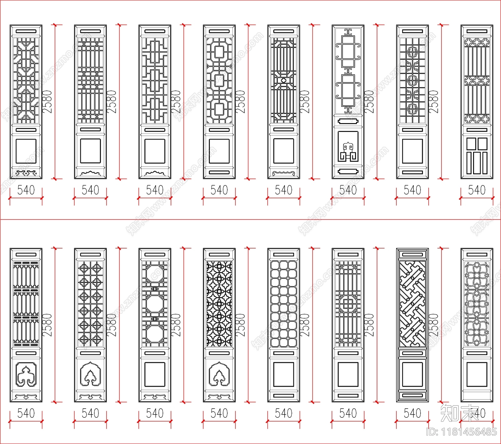 现代新中式建筑工程节点cad施工图下载【ID:1181456485】