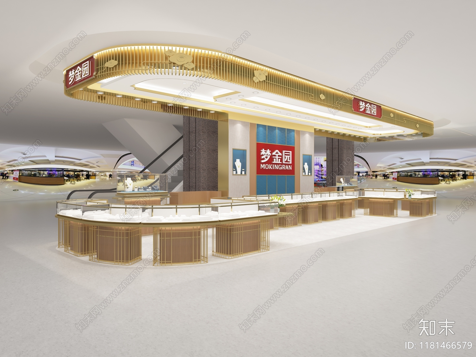 中式新中式珠宝店3D模型下载【ID:1181466579】