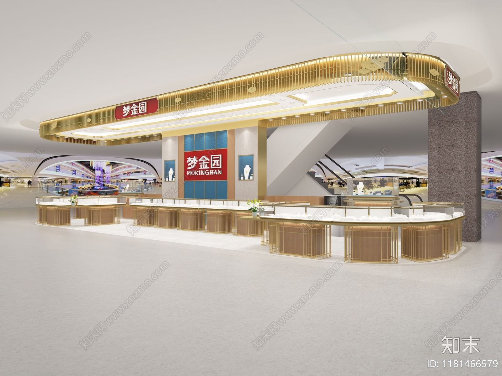 中式新中式珠宝店3D模型下载【ID:1181466579】